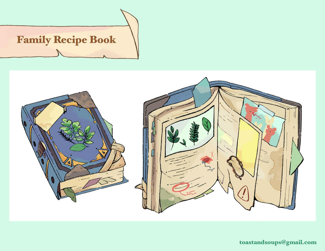 family recipe book prop